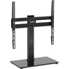 suptek Supporto TV universale girevole, supporto TV da tavolo per schermi piatti curvi da 26-55" fino a 45 kg, supporto base TV in vetro temperato regolabile in altezza, VESA max. 400x400 mm, TS202