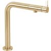 Rea - Rubinetto Da Cucina Cole Brush Gold Miscelatore Lavello Cucina In Ottone Miscelatore Monocomando Caldo E Freddo Regolabile (Oro Spazzolato) 27x3x27cm