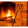 Kingson Pinze vintage per carbone e tronchi da camino, 43 cm, in ferro nero, pinze a ganascia piatta per la manipolazione di carbone e accendifuoco - Pinza antica a forbice per caminetti aperti e