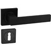 domino QUBIK-QR BLACK - Maniglia per porta con rosette quadrate BB per porta di stanza, ufficio, cantina e porta interna, in alluminio, colore nero