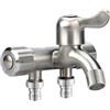 SXWYLZ Rubinetto a Muro Solo Acqua Fredda Rubinetto 3 Vie per Lavatrice Rubinetti con un Ingresso e Tre Uscite per Lavello per Mop, Acciaio Inossidabile, Colore Spazzolato