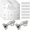 Simpeak 6 Pezzi Piastra Riparazione con 2 Della Cerniere, 90 * 90mm Repair Brackets Plates con 48 Viti, Cardini Kit Staffa Foro per Legno Ripiani Porte Armadietti Cucina Armadio Mensole