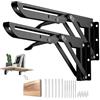 HTRTRR Staffe pieghevoli 300 mm in acciaio inox, 2 pezzi supporti pieghevoli pesanti per mensole da parete, montaggio facile, ideali per fai da te, librerie, tavoli e scaffali