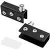 Grobo 1 Paio Di Cerniere Per Porte in Vetro, Clip Per Cerniere Per Armadietti Nere, Adatte Per Vetro Con Uno Spessore Di 8-10 Mm (52 X 26 X 16,5 Mm)