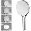 Auralum Soffione Doccia Anticalcare, Testa Doccia Grande 140 mm con Alta Pressione, 4 Modalità Regolabili & Risparmio Idrico, Ugelli in Silicone Autopulenti, Cromata