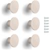 Poliplast - Set da 6 Pomelli, Design a cerchio, per Cucina, Armadio e Cassetti, per Bambini, Verniciato a mano, Colore Beige, Art. 22