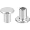 QUARKZMAN 50pz Rivetti Semitubolari, 3mm x 4mm Rivetti Semi-Tubolari Testa Piatta Tonda Alluminio Rivetti con Perno Metallo per Riparazioni Domestiche Industriali, Argento