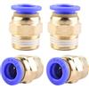 ANGEEK 4 pezzi 10 mm 3/8′′ PT filettatura esterna dritta raccordi ad innesto rapido tubo da infilare pneumatico connettore rapido