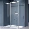 doporro Box Doccia Angolare 100x150x195 cm con Porta Scorrevole Reversibile | Vetro ESG Trasparente 8 mm, Profilo Alluminio Cromato Regolabile 10 mm, EasyClean Anticalcare, Chiusura Magnetica