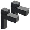 Sayayo Morsetto Reggimensola Staffe per Mensole in Vetro per Ripiani in Legno di Spessore 5-30MM, Nero Opaco Lega di Zinco, 2 Pezzi