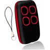 AXIOMA Telecomando Cancello Universali, Rolling Code e Codice Fisso 280-868 MHz, 4 in 1 multifrequenza, telecomando cancello compatibile con più di 90 marche, telecomando universale 433MHz (Rosso)