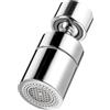 LUBEKAS 360° Aeratore Rubinetto Cucina, Universali Rubinetto Filtro Anti-spruzzo con 2 Modalità Aeratore, Risparmio Idrico Aeratore Rubinetto con 5 Tipi Adattatore Filettato per Lavello Cucina Bagno (Argento)