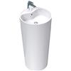 Mai & Mai Lavandino Bagno a Colonna 44.5X44.5X90cm in Minerale Fuso, Bianco | Lavandino su Piedistallo per Bagni, un Foro per la Rubinetteria, Colossum35