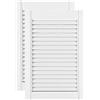 DecoMeister Porte a Lamelle in Legno 394x606 mm Confezione da 2 - Porta Lamella Pino Massiccio - Anta per Armadio a Persiana Aperta - Frontali Mobili e Antine per Guardaroba - Preverniciato Bianco