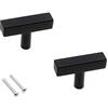 SYDARSYN 2 pezzi Nere Maniglie Armadio Acciaio Inossidabile T Barra Maniglie Maniglie per Mobili Cucina Cassetti Moderne Porte Maniglie Foro singolo