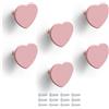 Poliplast - Set da 6 Maniglie, Design a Cuore, Modello 313, per Bambini, Verniciato a mano, Colore Rosa