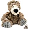 Virsus Fermaporta ANIMALI da pavimento 7191, accessorio decorativo, fermaporte in poliestere peso 1,2 kg con imbottitura pesante, per porte e finestre (Orso con Cappello Marrone) - F