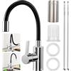 ZOVRIXIA Rubinetto Lavello Cucina, Miscelatore Cucina in Acciaio Inox Girevole 360°