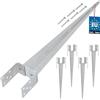 KOTARBAU® 4 pz. Supporto per Pali in Legno - 0-120 mm - Acciaio Zincato - 70 cm - Porta Palo Legno - Argento - Ancoraggio Regolabile Per Pali - Staffa a U - Fissaggio Staffa a Terra