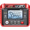 Mulcort MH13 - Tester di resistenza di isolamento digitale, 250 V-2500 V, 1 MΩ-200 GΩ, Megohm Test Meter Auto Range 2000 Counts LCD Display 10 V ~ 600 V AC/DC Voltmetro con 100 memoria dati