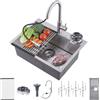 Generic Lavello inox 304 da appoggio 80x50 con lavabicchieri e tagliere 50×45