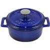 Baldassare Agnelli Pentole Agnelli COGHSRP10414B Slowcook Casseruola con Maniglie e Coperchio, Ghisa, Blu, 0.8 L - 14cm