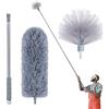 IVYROLL Spolverino per ragnatele con asta telescopica, 254 cm, kit spazzola per ragnatele e per la pulizia del soffitto, in microfibra con testina lavabile per ventilatori a soffitto, mobili e casa
