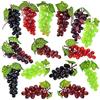 Tayfremn 15 uve artificiali grandi, realistiche, da appendere, in gomma, mini grappoli d'uva in gomma, colore rosso, nero, viola, verde, per matrimoni, cucina, decorazione fotografica (5 colori, 3 dimensioni)