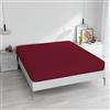 MB HOME ITALY Lenzuolo Sotto MAX COLOR con Angoli Elasticizzati da 25 cm Letto Matrimoniale 170x200 cm, 100% Cotone Made in Italy - Tinta Unita BORDEAUX