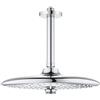 Grohe 26461000 Soffione con Braccio a Soffitto, Tondo, Ecojoy Euphoria, Cromo, 260 mm