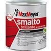 MAXMEYER Smalto a solvente per ferro e legno brillante BIANCO R9010 0,125 L