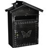 Vigor Blinky 27340-20 Cassetta per Lettere in Ferro Battuto, Forma Casetta Antichizzata, 22x12x35