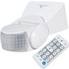 Maclean Rilevatore di movimento PIR, a infrarossi, con telecomando, max. 1200W (lampada a incandescenza), max. 300W (LED), MCE241 (Bianco)