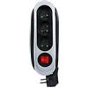 Debflex 716158 - Multipresa in alluminio, 3 prese 2P+T 16A con interruttore, colore: Nero