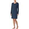 Schiesser Camicia da Notte da Donna a Maniche Lunghe in Morbido Cotone con Tasche - Nightwear