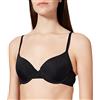 Dorina Reggiseno Donna Adele Demi - Leggermente Imbottito, con Ferretto, Morbido Tessuto Micro con Fascia in Pizzo Floreale, Spalline Regolabili, Fiocco in Raso con Charm Diamantato, Nero