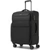 British Traveller Valigia Mediana Rigida 68.5cm con Capacità Estendibile, 4 Ruote Rotanti e Serratura TSA, Nero