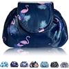 Vavabox Borsa per il trucco con coulisse pigra Borsa per cosmetici da viaggio grande portatile per cosmetici da viaggio Custodia per il trucco per donna Ragazza (Fenicottero blu scuro)