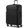 British Traveller Valigia Grande Rigida 79.5cm con Capacità Estendibile e 4 Ruote Rotanti TSA, Nero