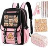 CYGMRFH Capybara Zaino con Astuccio, Penne Cancellabili, Marrone 3