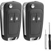 ZIGefofo 2 Pezzi Guscio per Chiave Auto 2 Tasti Compatibile con Opel Astra Meriva Mokka Zafira Adam Insignia e Chevrolet Cruze Aveo Matiz Captiva Spark Trax Orlando Telecomando Custodia Ricambio Chiave Cover
