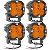 RIGIDON 4x mini faro da lavoro led, 3 pollici 30W 3000lm fari di Profondità | 12V 24V, 3000K ambra, flood spot luci, faretti per fuoristrada auto trattore escavatore camion SUV ATV 4x4 motociclette