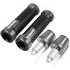 GUGUVNV Manopole manubrio moto con terminali Per BURGMAN AN125 AN200 AN250 AN400 AN650 Burgman 400 650 125 200 (Titanio)