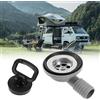 ZOYDP Lavandino Camper Piletta 50mm, Scarico Lavandino Cucina, Cestello di Scarico per Lavello Tubo di Scarico a 90° per Roulotte, Camper, Caravan, Barca