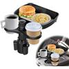 Kayuneed Vassoio portabicchieri per Auto, Girevole Vassoio Auto con Rotazione Girevole a 360°, 3 in 1 assoio espansore multifunzionale per tazza per bottiglie d'acqua bevande snack