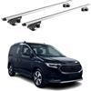OMAC Barre Portatutto Alluminio TÜV geprüft per Ford Tourneo Connect III 2022-2026 - per Rail Tetto Standard - T Nut - Max 90 kg - 2 Schlösser Argento