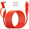 LANMINGLEL 14AWG DC 8mm Cavo di Ricarica Accendisigari Auto, Cavo Caricabatterie Auto 12V/24V con Spina DC7909/8020, Spina Accendisigari 15A Resistente per Adattatore DC 7909, per Centrale Elettrica