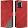 SONWO Cover per Oppo Find X3 PRO/Oppo Find X3 5G, Flip Caso in PU Pelle Case Cover Custodia con Slot per Schede e Supporto Stand per Oppo Find X3 PRO/Oppo Find X3 5G, Rosso