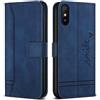 Bravoday Cover per Xiaomi Redmi 9A / Redmi 9AT, Flip Custodia in Pelle PU Portafoglio Custodia per Xiaomi Redmi 9A / Redmi 9AT, con Slot per Schede, Blu