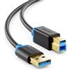 deleyCON 2m Cavo USB 3.0 Super Speed USB-A a USB-B - Nero | Cavo dati con velocità fino a 5 Gbit/s, compatibile con stampanti, scanner e stampanti multifunzione